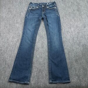 Miss Me Womens Bootcut Jeans  Embellished Pockets 27 (Fit 28x32) Flap Pocket